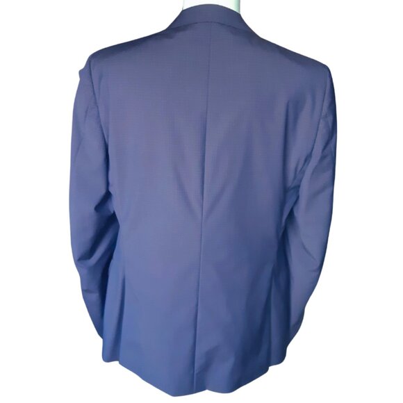 Z ZEGNA SZ 44L 2 Piece Men's 100% Wool Suit Blue Fine Check - Picture 3 of 16